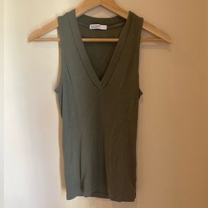 Stateside green v neck tank. Like new
